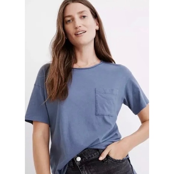 Madewell | Tops | Madewell Softfade Cotton Oversized Pocket Tee | Poshmark